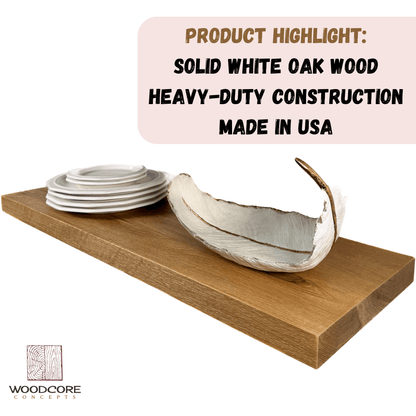 White Oak Floating Shelves