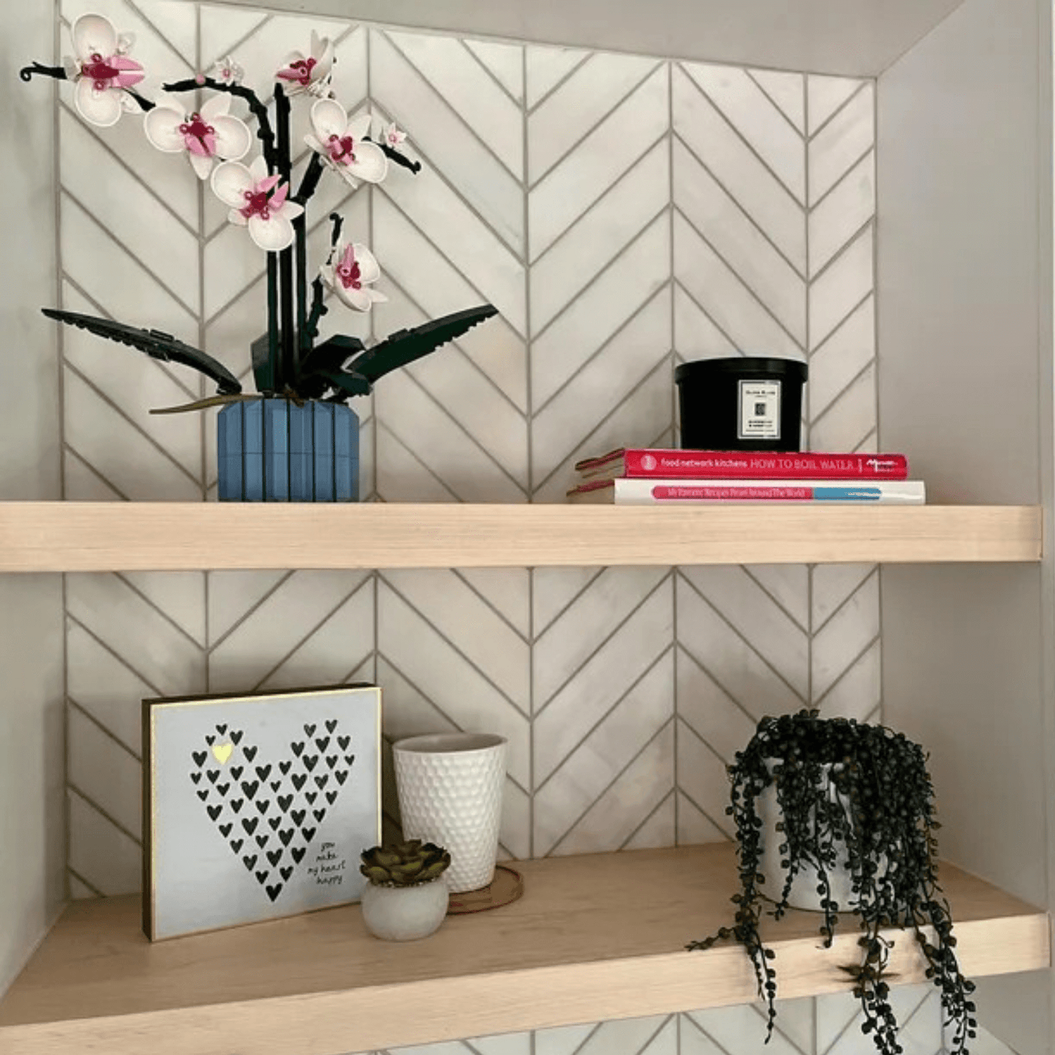 maple floating shelves