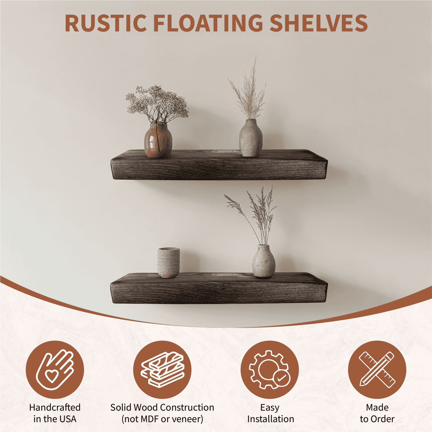 Pine Floating Shelves