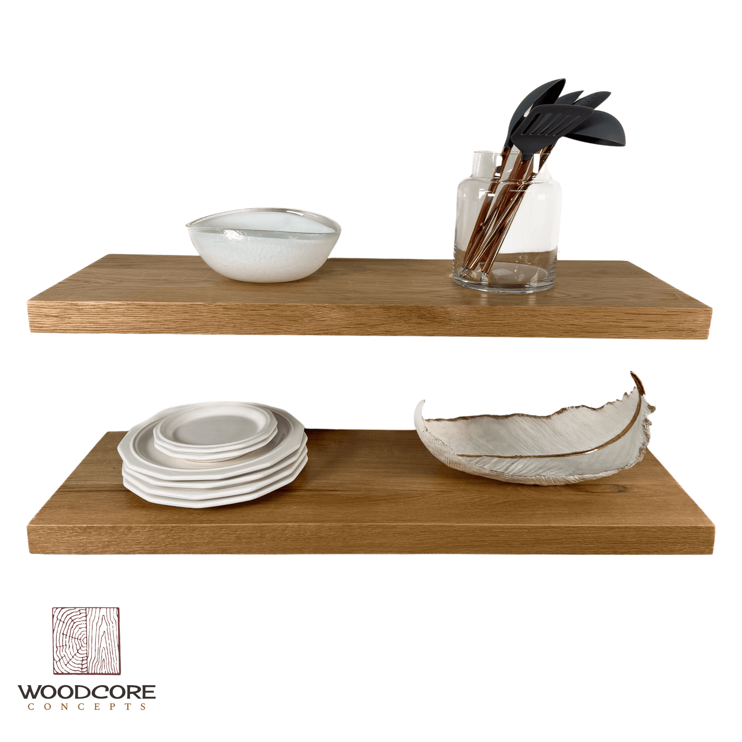 White Oak Floating Shelves