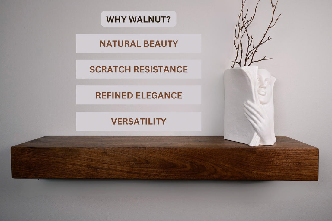 3&quot; Thick Walnut Floating Shelf